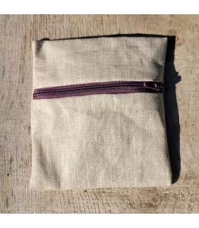 Soap transport in coated linen little washable bag / pocket