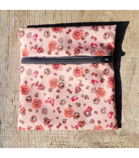 Little pocket for soap - washable - butterflies and flowers