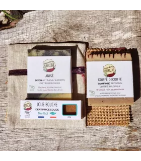 Traveler's kit for men - soap - solid toothpaste - solid shampoo