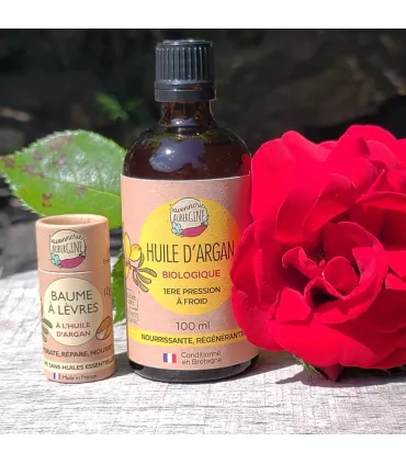 Coffret Argan - huile d'argan et baume à lèvres argan
