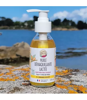 Huile démaquillante lactée bio à l'huile d'amande douce 125ml