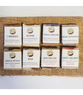 Set of 8 old processed mini soaps