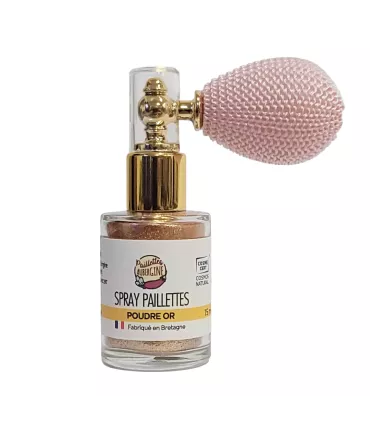 Aubergine Glitters Spray ★ Gold Powder ★ mineral ★ Cosmos certified