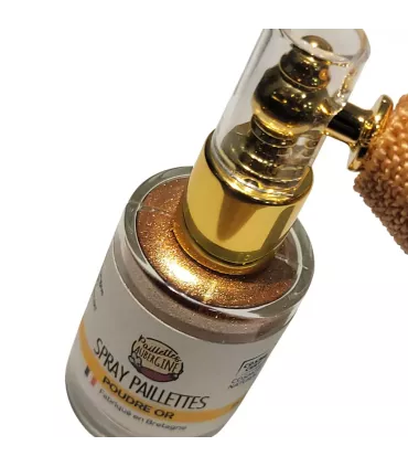 Aubergine Glitters Spray ★ Gold Powder ★ mineral ★ Cosmos certified