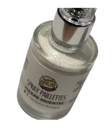 Aubergine Glitters Spray ★ Silver Powder ★ mineral ★ Cosmos certified