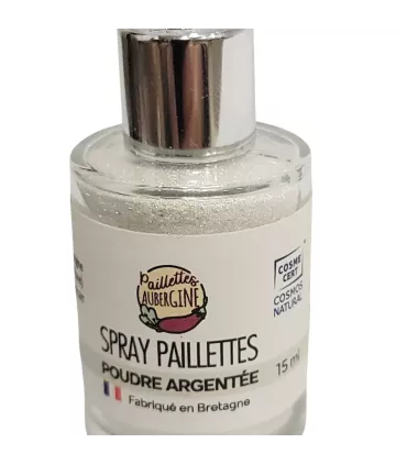 Spray Paillettes Aubergine ★ Poudre Argentée ★ certifié Cosmos Natural