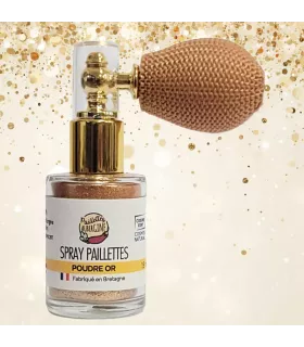 Aubergine Glitters Spray ★ Gold Powder ★ mineral ★ Cosmos certified