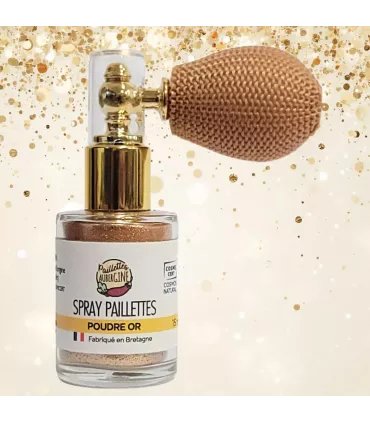 Aubergine Glitters Spray ★ Gold Powder ★ mineral ★ Cosmos certified