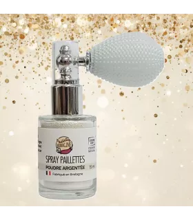 Aubergine Glitters Spray ★ Silver Powder ★ mineral ★ Cosmos certified