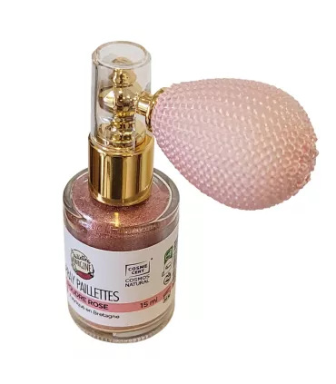 Spray Paillettes Aubergine ★ Poudre Rose ★ certifié Cosmos Natural