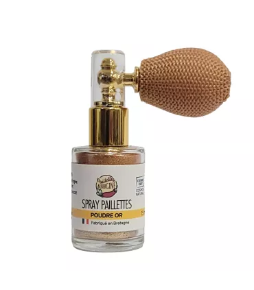 Aubergine Glitters Spray ★ Gold Powder ★ mineral ★ Cosmos certified