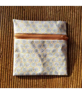Pochette de transport savon en coton enduit avec motif nid d'abeilles