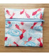Little pocket for soap in coated cotton (washable) with koi carps