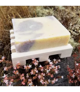 Gift set charming lavanda organic soap and wooden soap stand