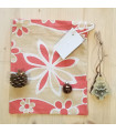 Customisable gift set - vintage upcycled textile pouch - flowers