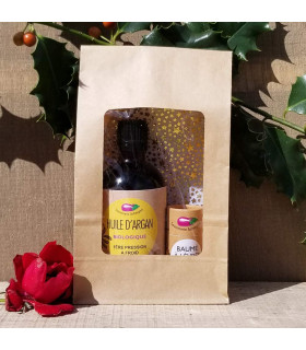 Coffret Argan - huile d'argan et baume à lèvres argan