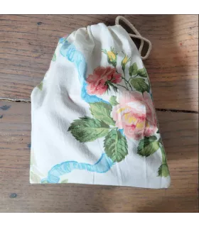 Coffret cadeau à personnaliser - sac tissu vintage - roses