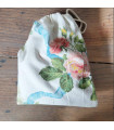 Customisable gift set - vintage upcycled textile pouch - roses